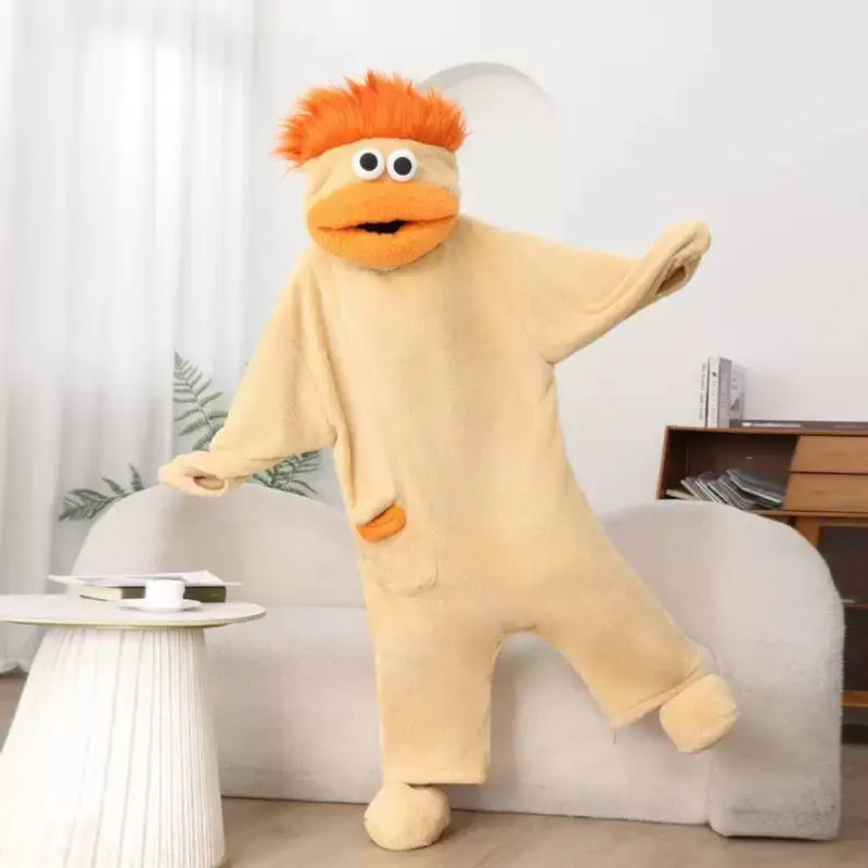 Thiened Fce Coral Velvet Footed Pajamas Women'S Autumn Winter Warm Abstract Ugly Cute Outwear Home Clothes Long Sve